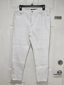 Lauren Ralph Lauren Women's Premier Skinny Cropped Jeans White Size 12P - Picture 1 of 6