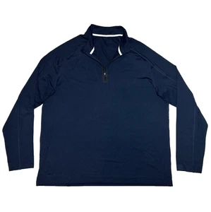 Rhone Pullover Mens 2XL Blue Long Sleeve Quarter Zip Mesh Performance Athletic - Picture 1 of 9