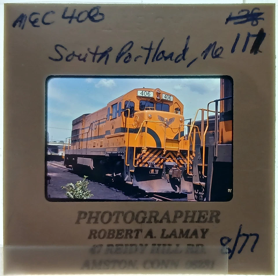 Orig Slide MEC Maine Central U18B 406 South Portland ME Aug1977 - Imagem 1 de 1