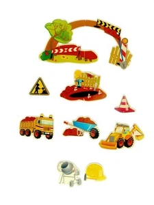 Wood Decoration Mobile Construction Site Bxlxh 13 25/32x0 1/8x17 23/32in New - Picture 1 of 1
