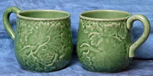 2 seltene Bardallo Pinheiro Green Vine/Leaf Kaffee/Tee Becher in Top Zustand - Bild 1 von 2