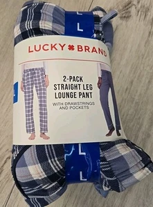 Lucky Brand 2-Pack Straight Leg Lounge Pants With Drawstrings Women's Size L NEW - Picture 1 of 4