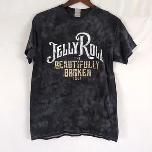 Jelly Roll Unisex Black/Gray Tye-Dye T-Shirt The Beautifully Broken Tour, Medium - Picture 1 of 6