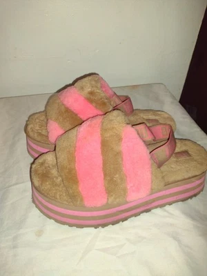 Zapatillas de plataforma Ugh rosa y marrón para mujer talla 10,5  Foto 1 de 4