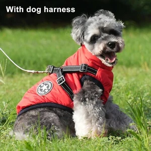 Dog Coat Puffer Jacket Vest Size L Reflective Medium Dog Waterproof Zip - Red - Picture 1 of 8