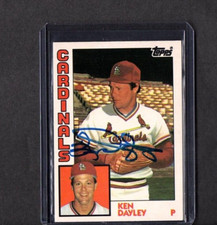 1984 TOPPS VINTAGE TRADED CARD SIGNED IP AUTO KEN DAYLEY ST. LOUIS CARDINALS