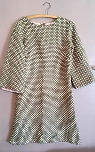 Vestido vintage años 60 para mujer medio verde forrado de lana texturizado manga 3/4 - Imagen 1 de 13
