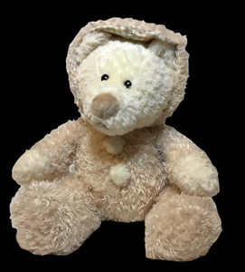 Baby Ganz Teddybär Plüsch beige Stofftier Schneeanzug Hoodie Schlafanzug - RAR - Bild 1 von 8