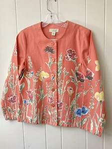 Appleseed’s Petites Floral 5 Button Light Jacket /Top Women’s Size PS Cute! - Picture 1 of 7
