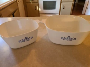 CORNING WARE BLAUE KORNBLUME SET KASSEROLLE 2 1/2 QT 1 3/4 QT OHNE DECKEL - Bild 1 von 4