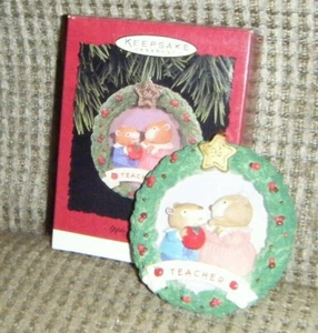 1996 APPLE FOR TEACHER ORNAMENT Hallmark Christmas Dated MIB - Bild 1 von 1