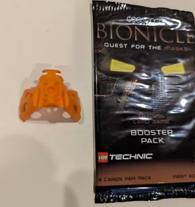 Lego Bionicle Orange Vahi Maske der Zeit + 1 Pack Bionicle Sammelkarten - Bild 1 von 3