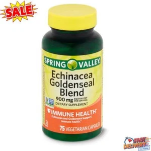 Echinacea Goldenseal 900mg Immune Health 75 Veg Capsules Non-GMO Gluten-Free New - Picture 1 of 10