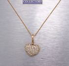 Sonia B. Femme Collier pendentif en or rose 14 carats 585 1,44 cctw cœur diamant 18,00 pouces