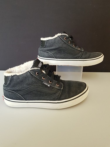 Scarpe da ginnastica Vans Denim Mid Top UK3.5 foderate in finto shearling