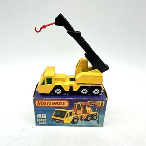 Vintage 1976 Streichholzschachtel Lesney 49 Kran LKW gelb mit Box Made in England - Bild 1 von 7