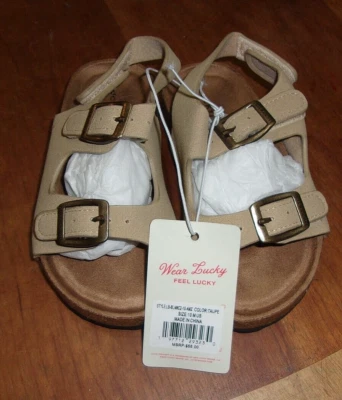 Lucky Brand beige faux leather sandals toddler sz 10 NWT - Image 1 of 4
