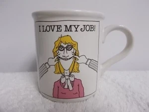 Taza de café sonriente American Greetings I Love My Job 1987 vintage divertida - Imagen 1 de 6