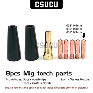 8pcs Nozzle Tip Kit Fit Forney Easy Weld 140 FC-i Flux-Core Wire Welder 261