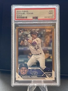 2023 Topps Ezequiel Tovar Gold /2023 Rookie PSA 9 Mint Colorado Rockies - Picture 1 of 2
