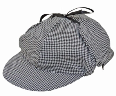Gorra Sherlock Holmes Detective Misterio Adulto Pata de Gallo Blanco y Negro Foto 1 de 4