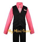 My Mini Gent Boys 4Pc Pinstripe Vest Suit Set Many Colors Vest Pants Shirt Tie