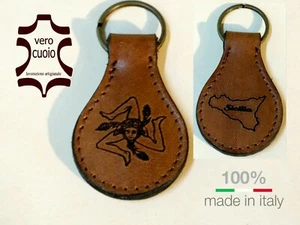 Portachiavi in pelle personalizzato, Testo o logo inciso in cuoio idea regalo - Foto 1 di 1