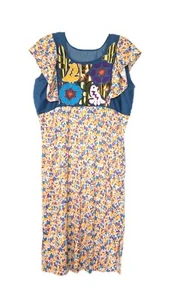 Mexican Embroidered Women's Dress Jalapa de Diaz Floral & Bird Hand Stitch L - Picture 1 of 5