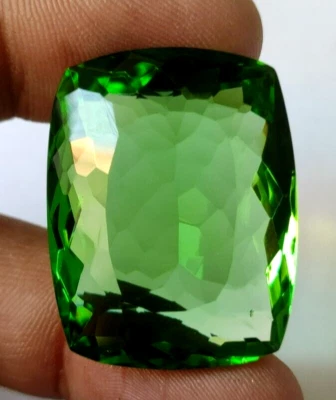AAA+ 90.65 Ct. Large Green Peridot Cushion Cut Loose Gemstone Gift for Women/Her - Image 1 of 4