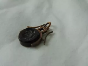 antique watch fob gold filled black onyx intaglio spinner - Picture 1 of 4