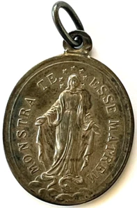 Colgante Vintage Medalla Miraculous Mary Grande 1-1/2 x 1-1/4" Congregación Niños - Imagen 1 de 2
