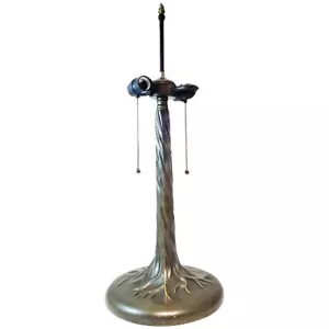 Tree Trunk Lamp Base, Antiq.Bronze Finish/Gold Highlts, Nicely Weighted,23" Tall - Picture 1 of 4