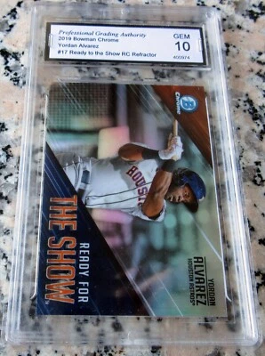 YORDAN ALVAREZ 2019 Bowman Chrome REFRACTOR Rookie Card RC GEM MINT 10 Astros🔥$ - Image 1 of 3