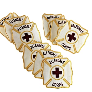 Red Cross Large 4” Patch Lot of 9 Allendale Corps Badge Wholesale Vintage Sew On - Picture 1 of 4