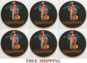 CAPTAIN MORGAN 6 BEER BAR TOP SPILL MAT RUBBER COASTERS NEW - Picture 1 of 2