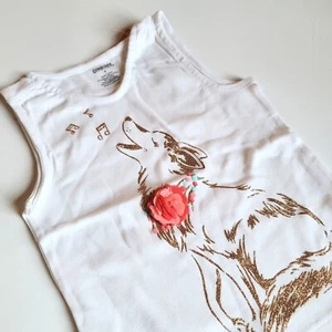Gymboree Girls sz 6 Desert Dreams Howling Wolf 3D Tee Shirt NWT Tank - Picture 1 of 3