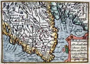 SCOTLAND ABERDEEN c1627 BY VAN DEN KEERE MINIATURE SPEED GENUINE ANTIQUE MAP - Picture 1 of 4
