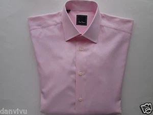 David Donahue Solid Spread Pin-Point Men’s Dress Shirt Pink 16 | 35 MSRP$135 U84 - Picture 1 of 11