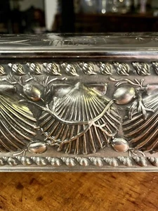 Rare Victorian Silver Plate Shell Shells Jewelry Box Casket James Tufts Boston - Picture 1 of 17
