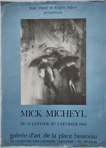 Vintage Paris Art Exhibit Poster Galerie d'art de la Place Beauvais MICK MICHEYL - Bild 1 von 1