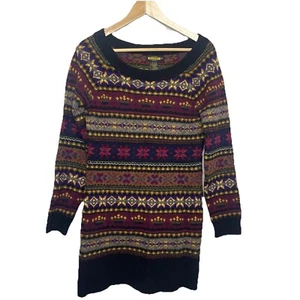 Vestido Suéter Rugby Ralph Lauren Vintage Fair Isle Mezcla Lana Cuello Barco Talla M - Imagen 1 de 5