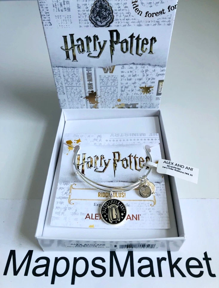 Alex Ani Harry Potter Riddikulus Charm Bangle in Shiny Silver Finish