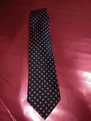 Hathaway Blue With Reddish Brown Circles All Silk 57" Long Tie USA WPL 125 - Image 1 of 2