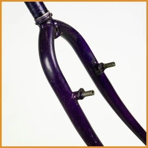 VINTAGE MTB STEEL FORK 1" MOUNTAIN BIKE 26" 559 THREADED OLD BICYCLE 90 purple - Picture 1 of 8