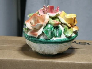 VTG Capodimonte Trinket Box Italy - Picture 1 of 12