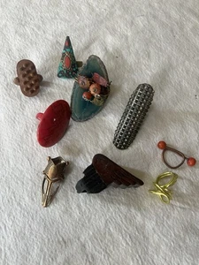 VTGE Lot 14 Bold Statement Rings Wood Resin Metal Agate Artisan Boho Tribal - Picture 1 of 11
