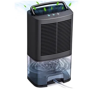 2000ml Dehumidifier Portable Quiet Operation , Black - Picture 1 of 3
