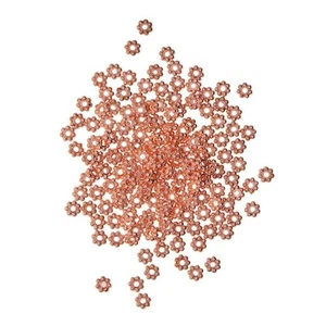 100 Pieces Rose Gold Snowflake Flower Spacer Beads Jewelry Findings DIY - Picture 1 of 11