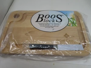 "Tabla de cortar madera rectangular John Boos Block con cuchillo 16""x10"" nueva" - Imagen 1 de 5