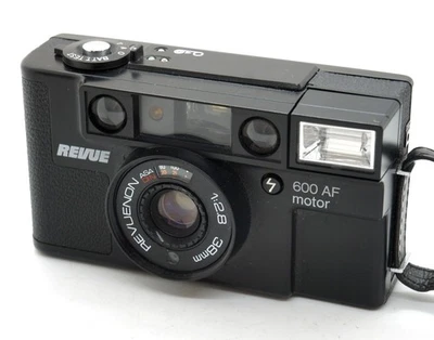Bonita cámara telémetro de película analógica Revue 600 AF motor apuntar y disparar 1:2,8 38 m Foto 1 de 4